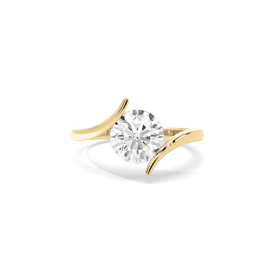 Round Diamond Wrap Lab Grown Diamond Solitaire Ring Gold