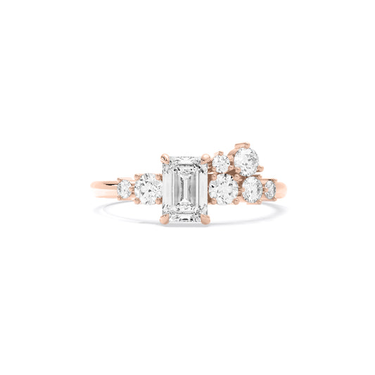 Round Lab Grown Diamond Pave Stackable Eternity Band Rose Gold