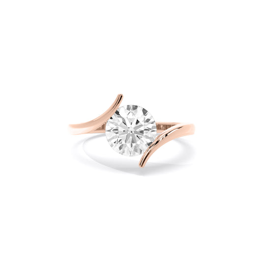 Round Diamond Wrap Lab Grown Diamond Solitaire Ring Rose Gold