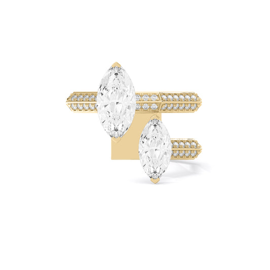 Marquise Toi et Moi Lab Grown Diamond Ring Gold