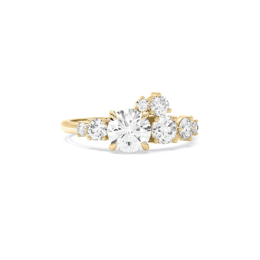 Round Diamond Scatter Cluster Lab Grown Diamond Ring Gold