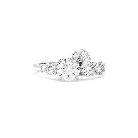 Round Diamond Scatter Cluster Lab Grown Diamond Ring White Gold