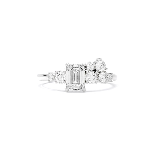 Round Lab Grown Diamond Pave Stackable Eternity Band White Gold