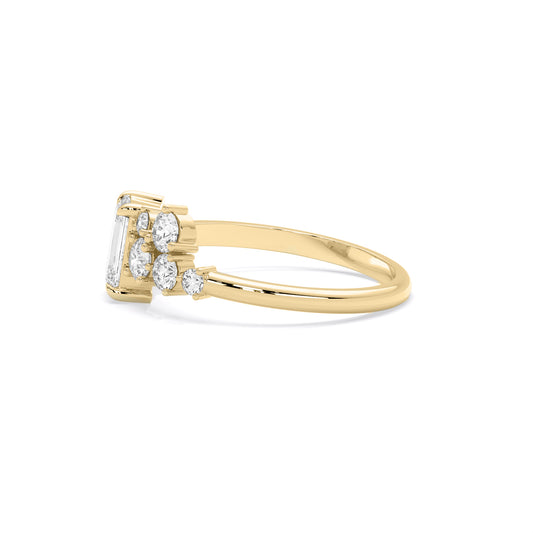 Round Lab Grown Diamond Pave Stackable Eternity Band Gold