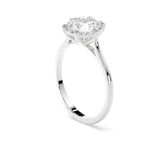 Round Cut Lab Grown Diamond Six Prong Solitaire Ring White Gold