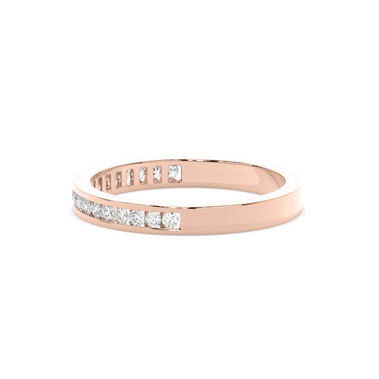 Round Lab Grown Diamond Full Channel Set Eternity Band Rose Gold