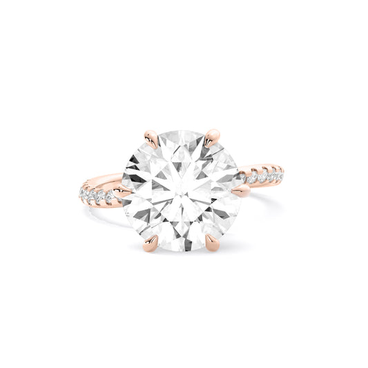 Crossover Round Lab Grown Diamond Ring Rose Gold