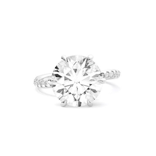 Crossover Round Lab Grown Diamond Ring White Gold