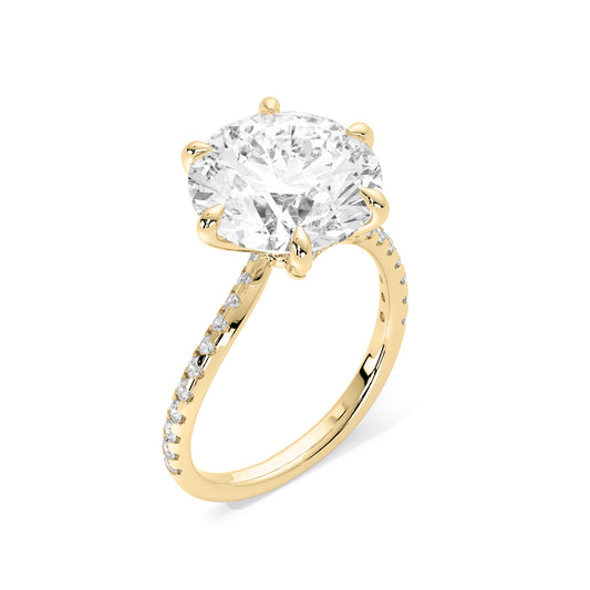 Crossover Round Lab Grown Diamond Ring Gold