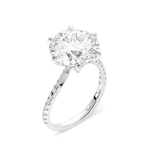 Crossover Round Lab Grown Diamond Ring White Gold