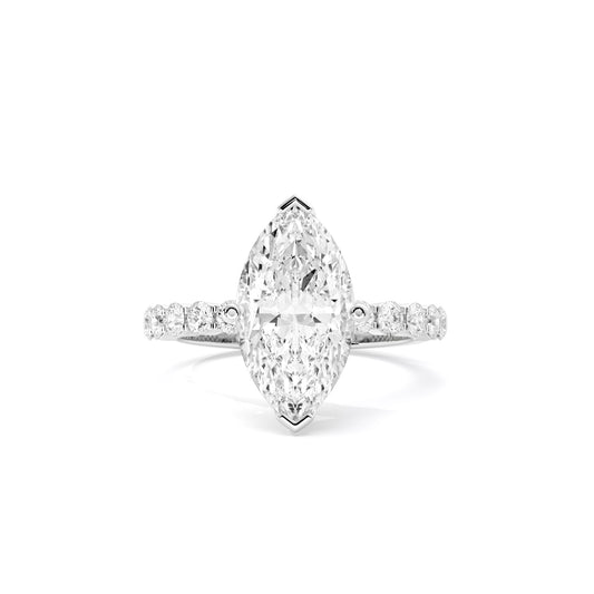 Marquise Lab Grown Diamond Ring Bar Set White Gold