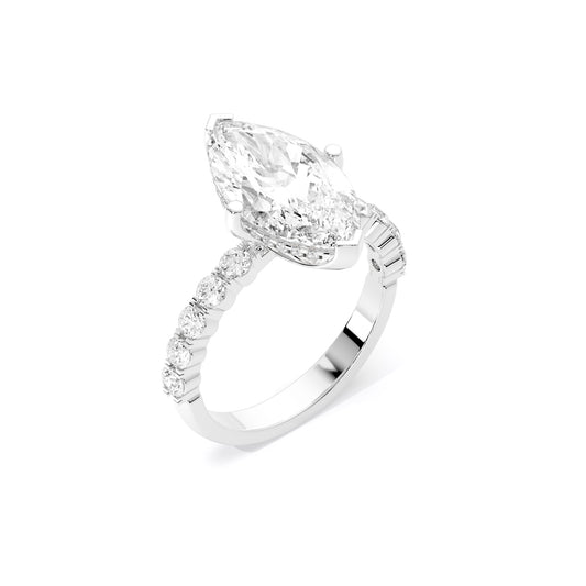 Marquise Lab Grown Diamond Ring Bar Set White Gold
