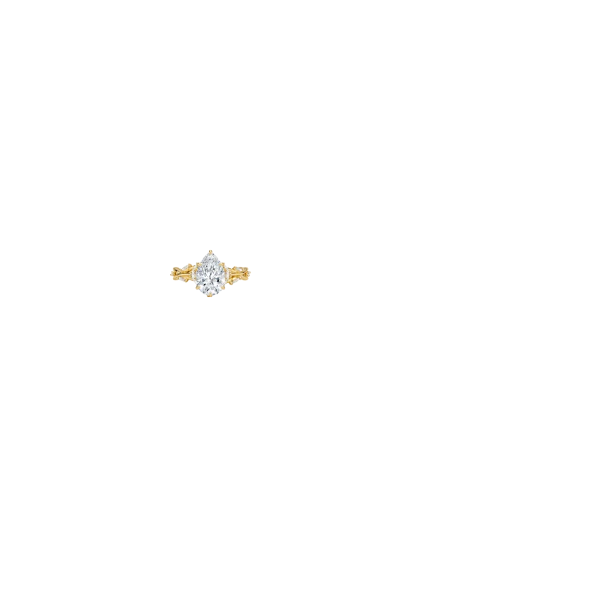 Asymmetric Pave Round Lab Grown Diamond Ring Rose Gold