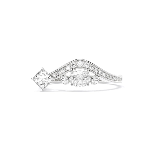 Princess Oval Bypass Toi et Moi Lab Grown Diamond White Gold
