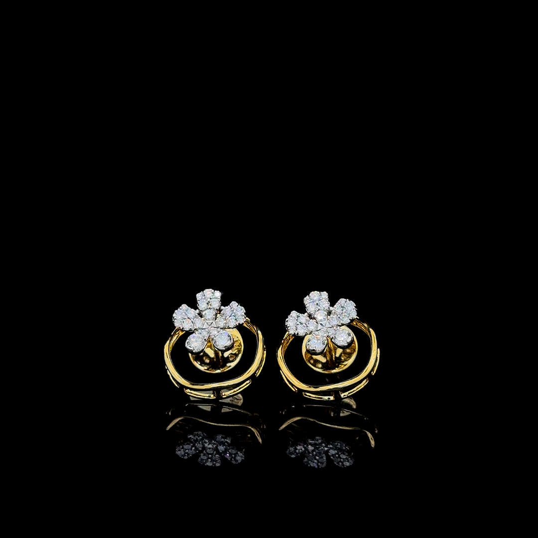 Blooming Petal Gold Stud Earrings - zyuristore