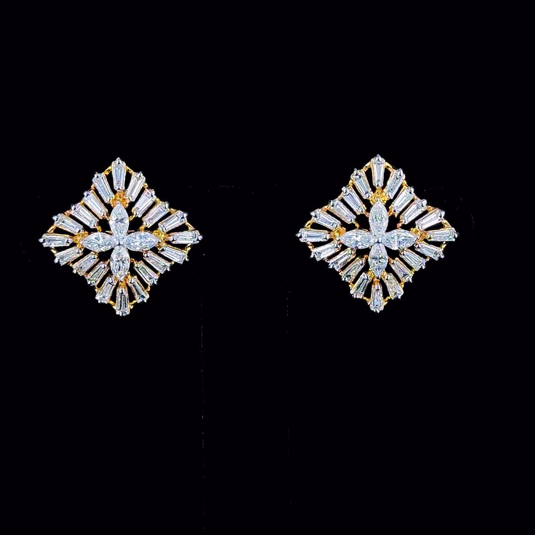 Radiant Starburst Diamond Earrings