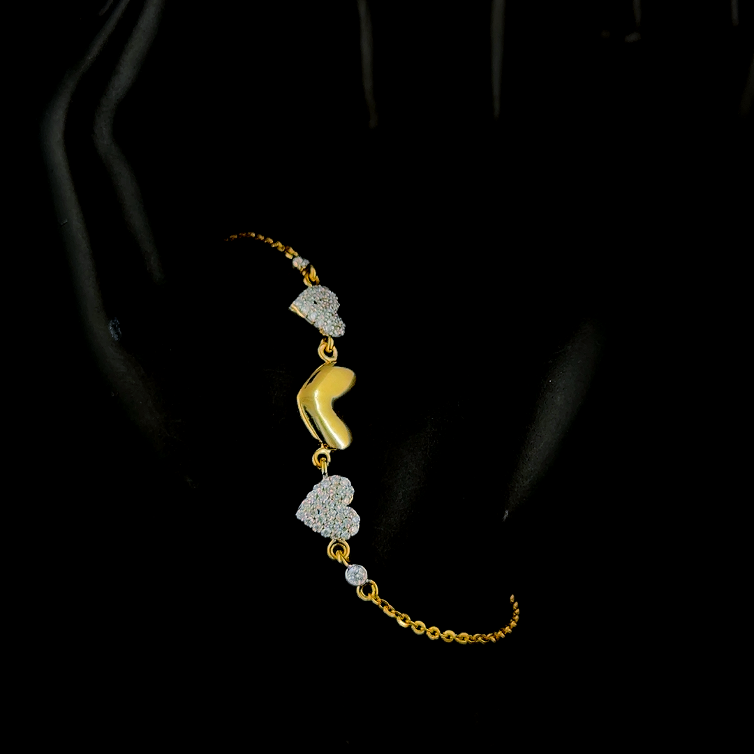 Hearts in Harmony Gold Charm Bracelet