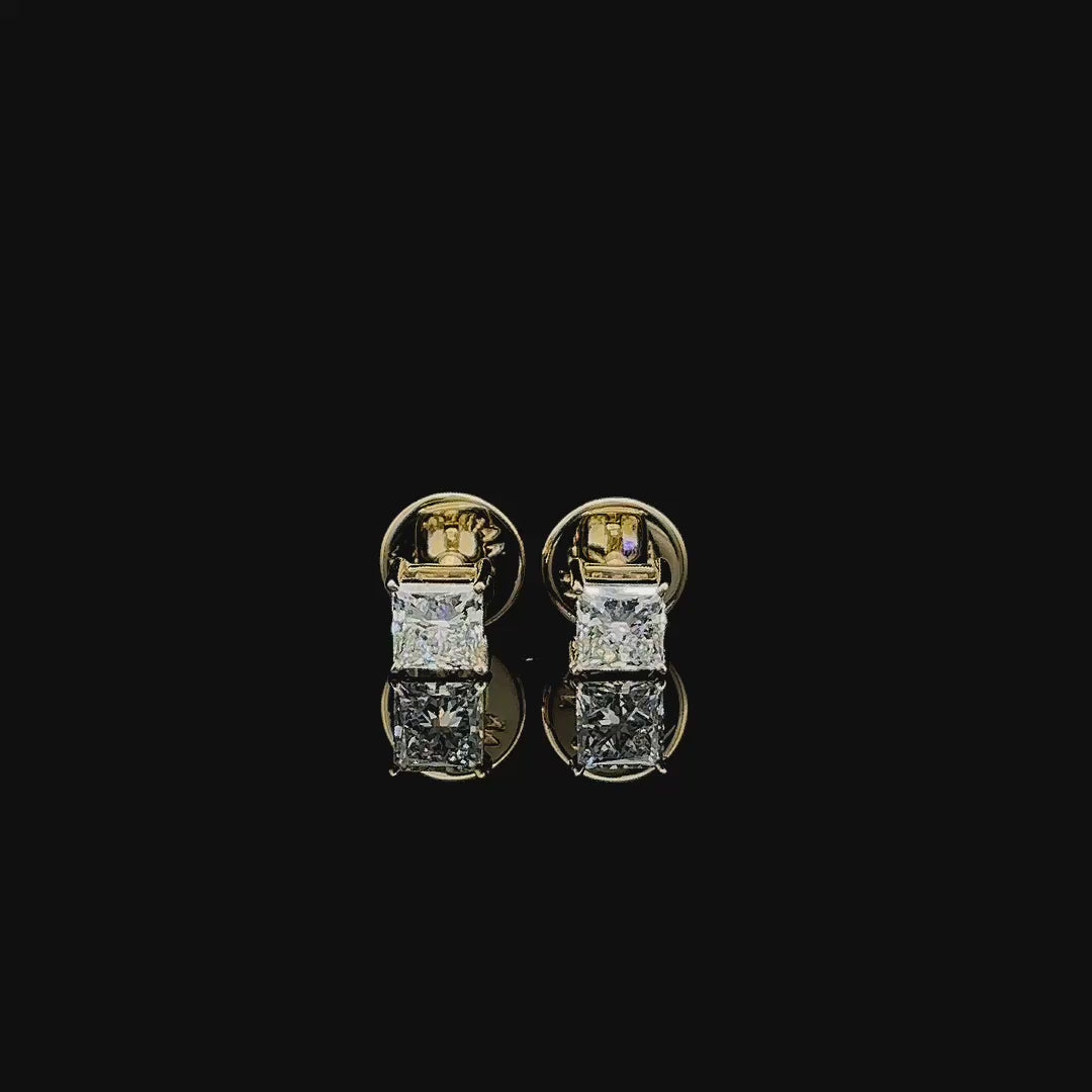 LustreSquare Diamond Stud Earrings