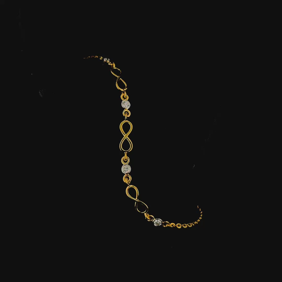 Infinity & Stone Gold Bracelet