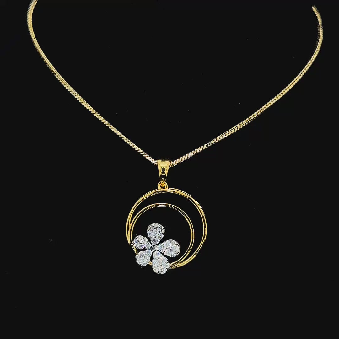 Radiant Bloom Diamond Pendant