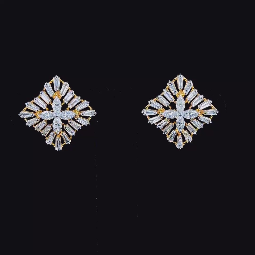 Radiant Starburst Diamond Earrings