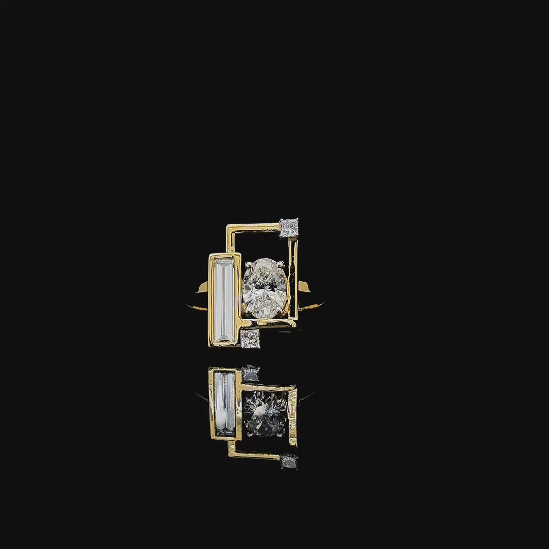 Architectura Multi-Cut Diamond Statement Ring