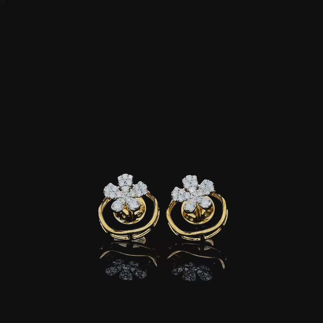 Blooming Petal Gold Stud Earrings