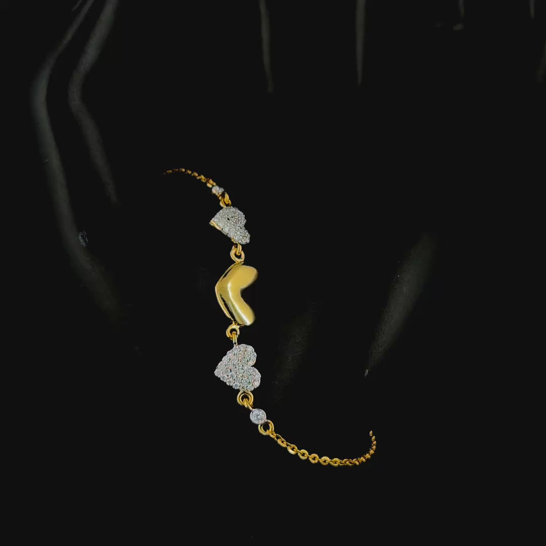 Hearts in Harmony Gold Charm Bracelet